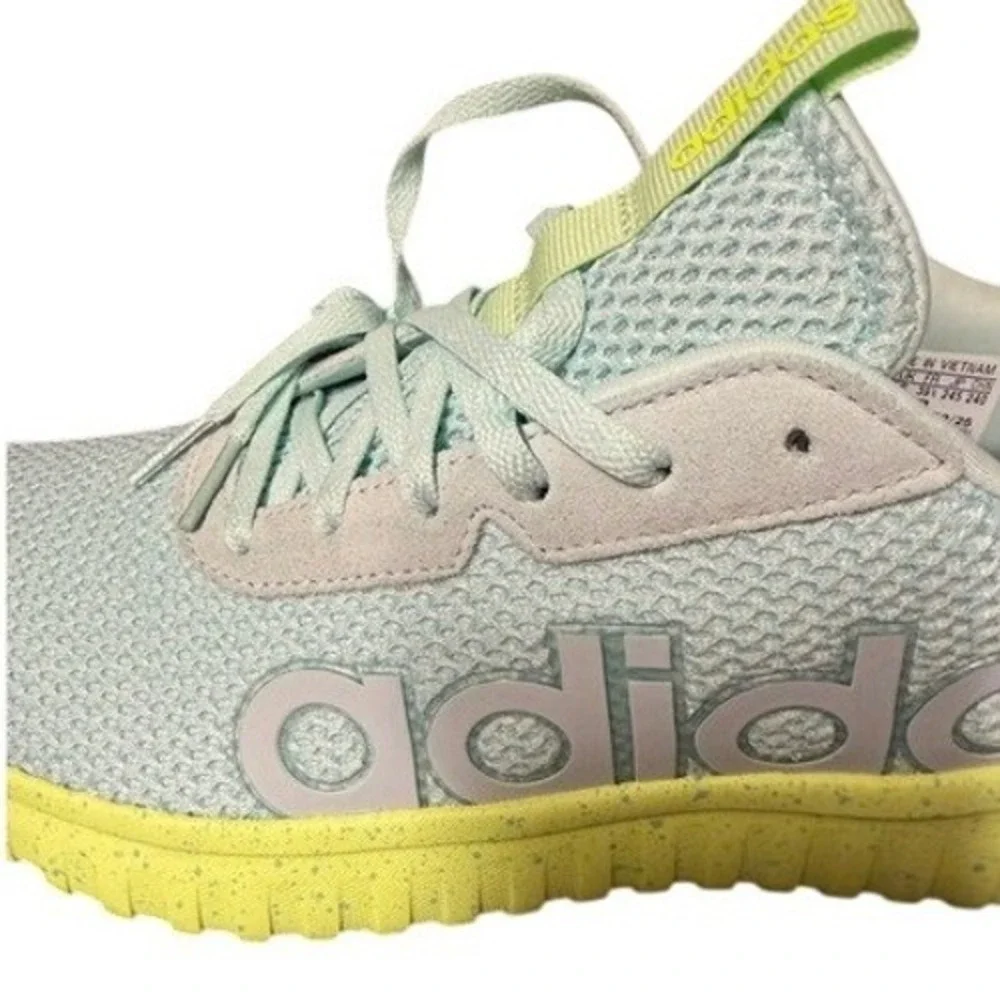 NWT Adidas Kaptir Base Sneakers – Women's Size 7.5 – Mint & Neon‎ Yellow